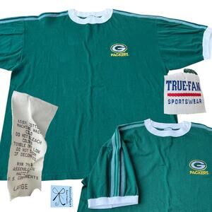 True-Fan Sportswear NFL Green Bay Packers 100% Cotton Texture T-Shirt Men's Sz L
